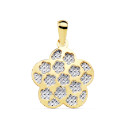 18K COLGANTE AMULETO FLOR BICOLOR 17X17 MM