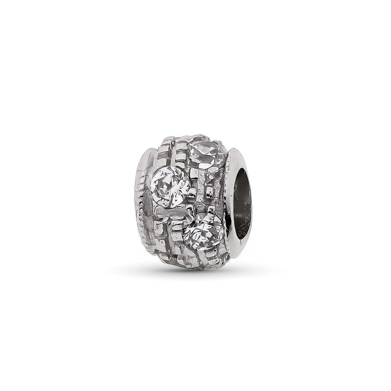 18K COLGANTE ORO BLANCO BOLA 6X5 MM