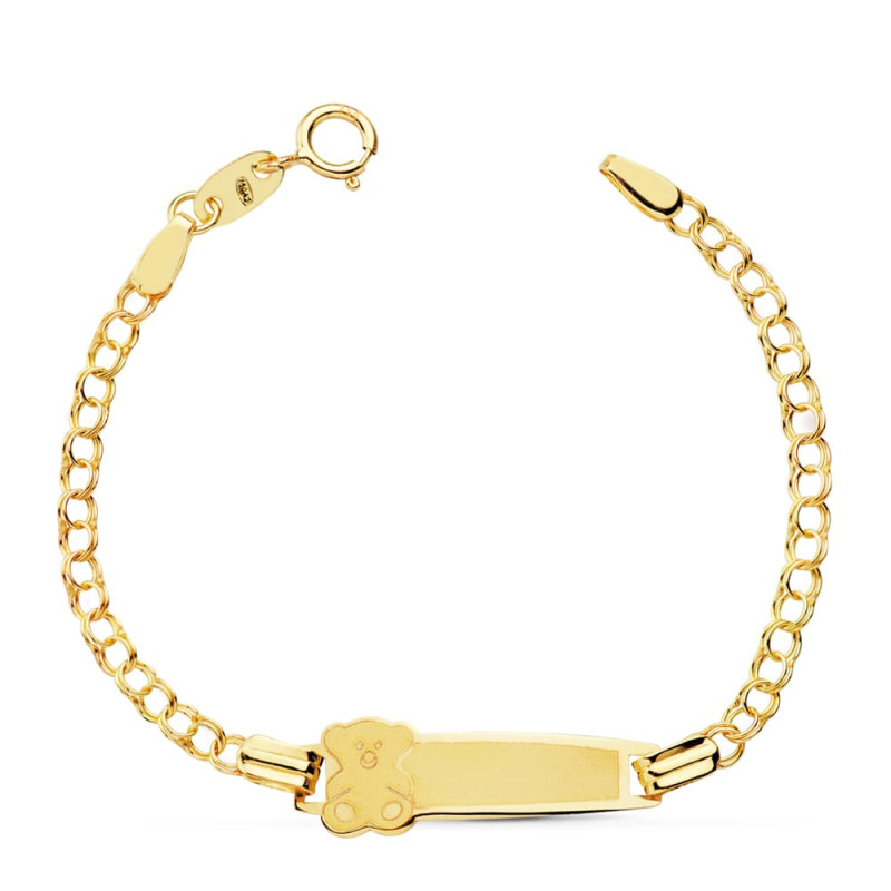 18K PULSERA ESCLAVA ORO AMARILLO OSO 12.5 CM