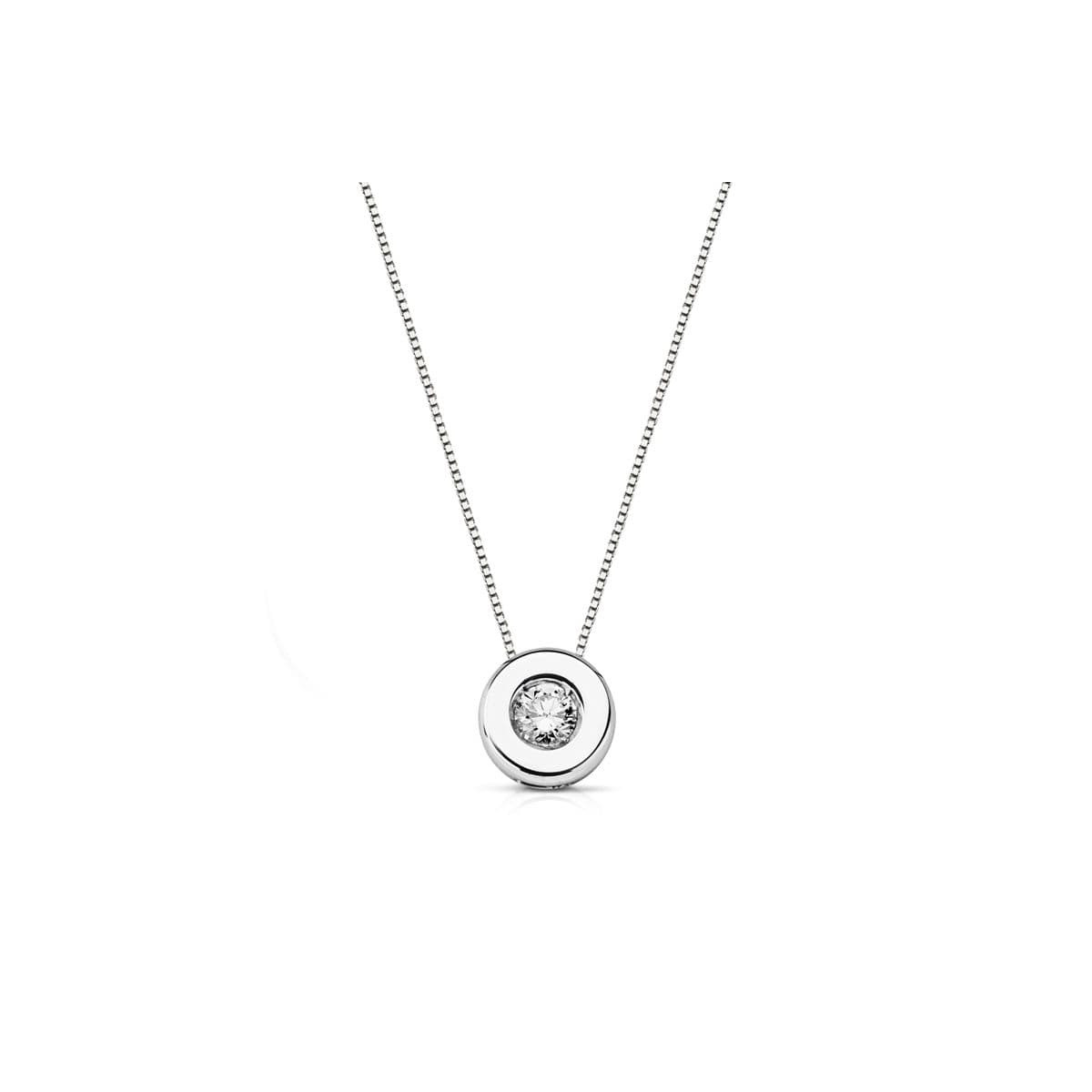 18K COLGANTE DIAMANTE DE LABORATORIO ORO BLANCO 6,5MM 0,110 QTS H-SI.