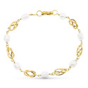 18K PULSERA ORO AMARILLO CON PERLA Y JAULAS
