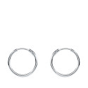 18K PENDIENTES AROS ORO BLANCOS HUECOS REDONDOS 13 X 1.20 MM