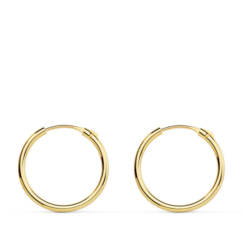 18K AROS ORO AMARILLO HUECOS REDONDOS 15X1.20 MM
