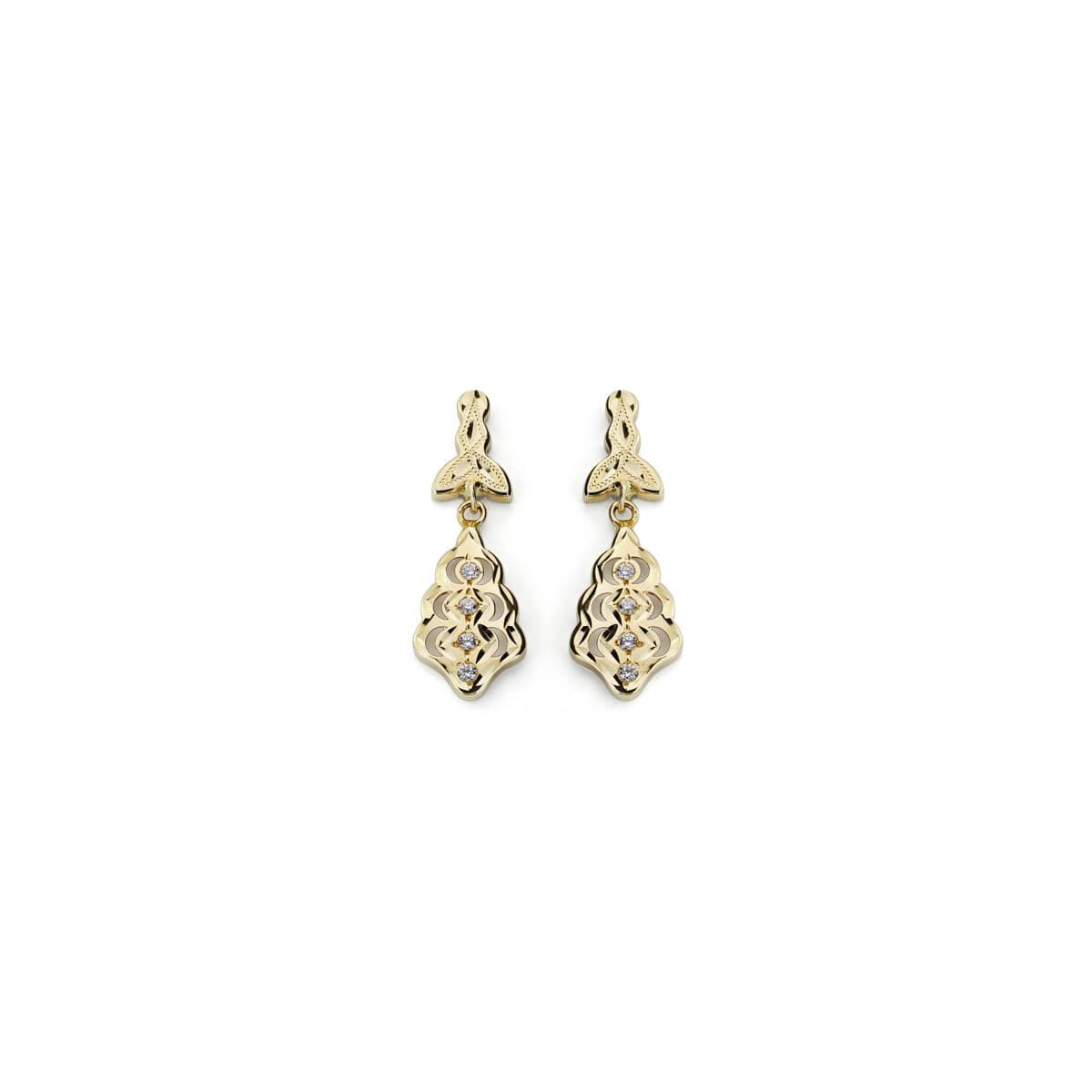 18K PENDIENTES CUBANAS CIRCONITA ORO AMARILLO 27X9 MM CIERRE CATALAN