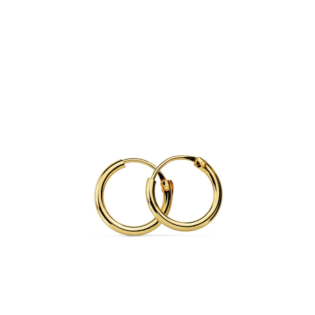 18K AROS ORO AMARILLO REDONDOS LISOS LIGEROS 10X1.20 MM