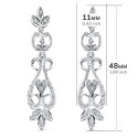 18K PENDIENTES ORO BLANCO CIRCONITA PRESION