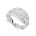18K SORTIJA ORO BLANCO CON CIRCONITAS. ANCHO: 10,5 MM