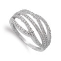 18K SORTIJA ORO BLANCO CON CIRCONITAS. ANCHO: 10,5 MM