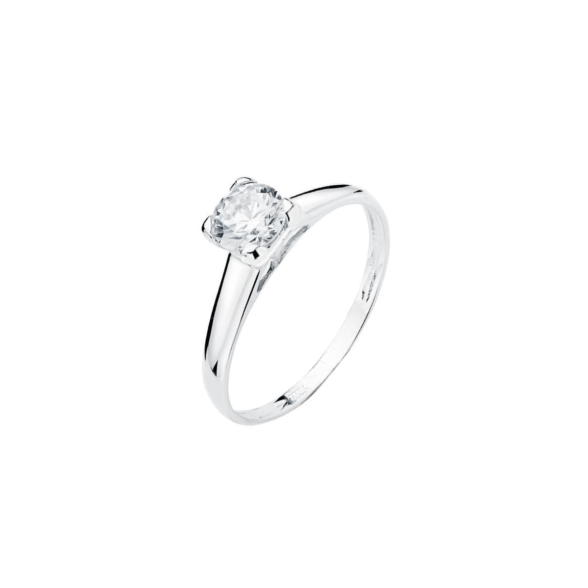 18K SOLITARIO ORO BLANCO CIRCONITA 6 MM