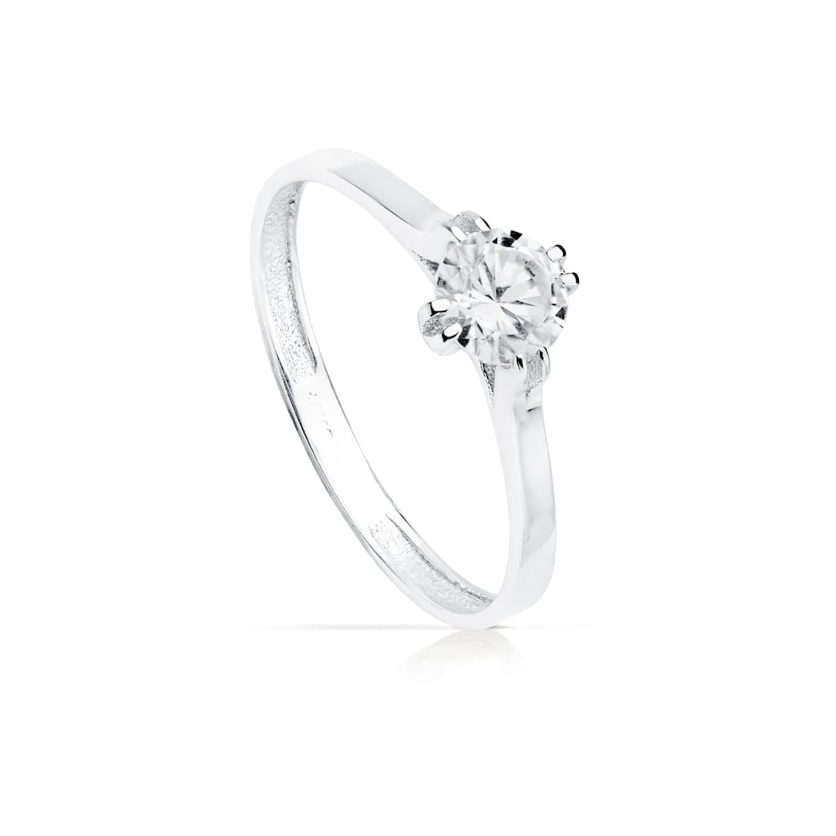 18K SOLITARIO ORO BLANCO CIRCONITA 5 MM