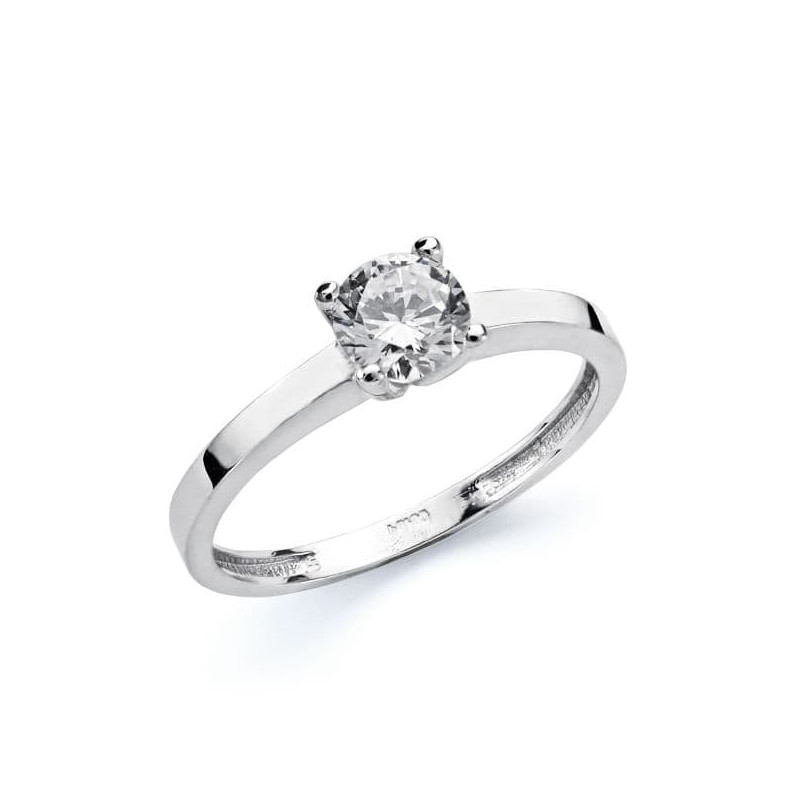 18K SOLITARIO ORO BLANCO CIRCONITA 5.5 MM