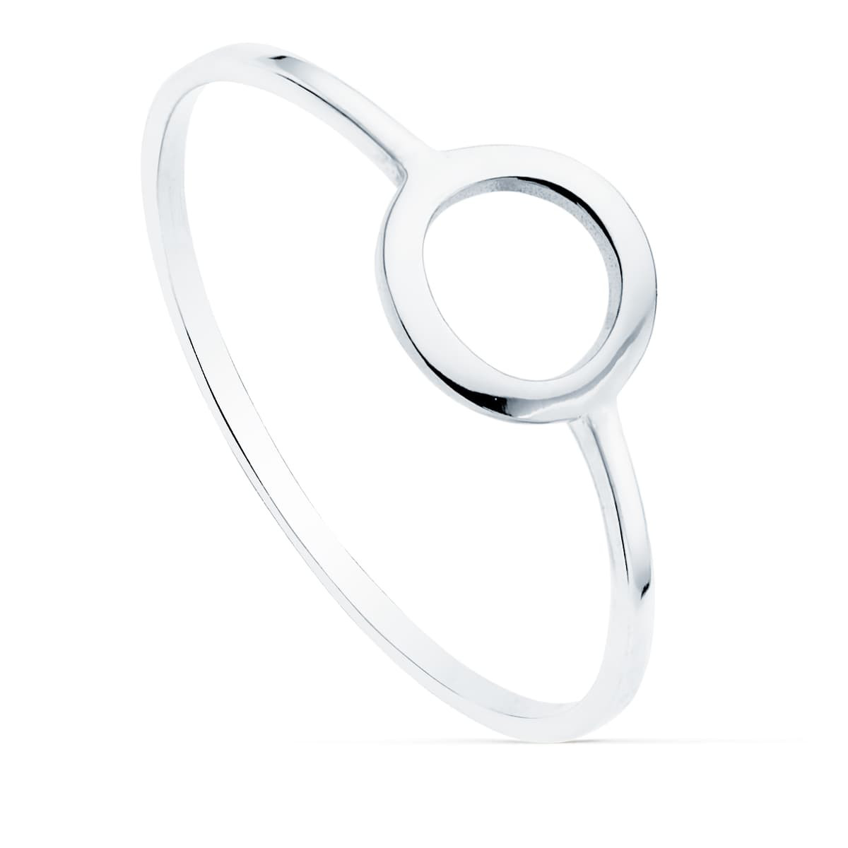 18K SORTIJA ORO BLANCO LISA MOTIVO REDONDO 7.5 MM