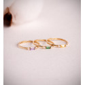 18K SORTIJA ORO AMARILLO AMATISTA NATURAL 4X2 MM Y CIRCONITAS. ANCHO: 2MM