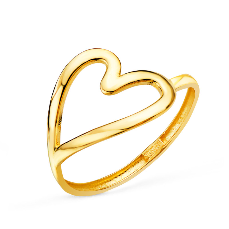 18K SORTIJA ORO AMARILLO CORAZON LISO EN BRILLO. ANCHO: 12 MM C. AMOR