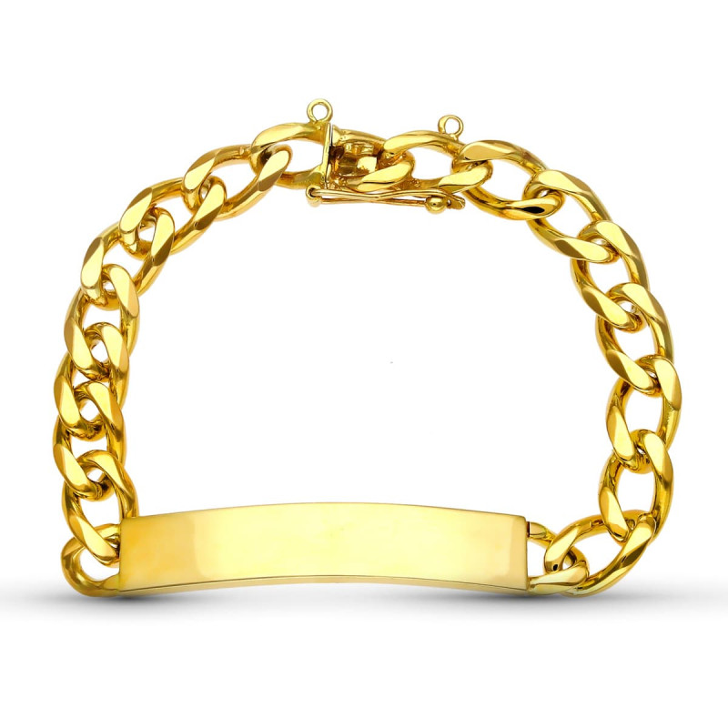18K ESCLAVA ORO AMARILLO MACIZA 20.5 CM 8 MM