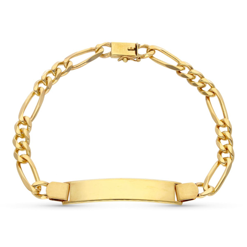 18K ESCLAVA ORO AMARILLO MACIZA 22 CM 6 MM