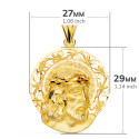18K COLGANTE ORO AMARILLO CABEZA DE CRISTO AUREOLA 29X27 MM