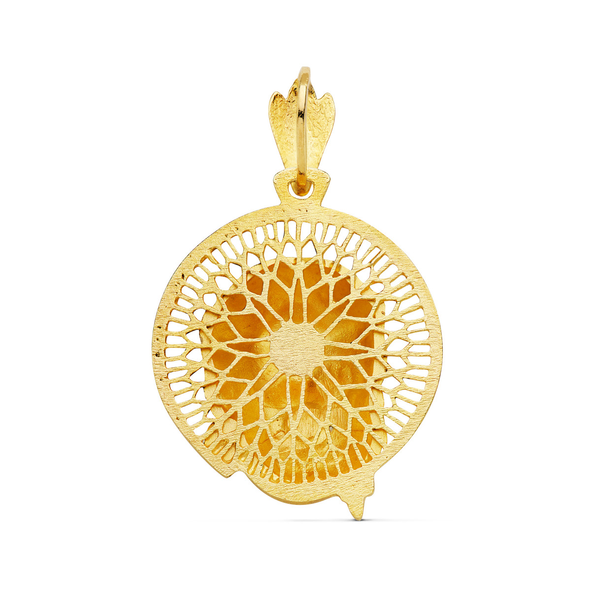18K COLGANTE ORO AMARILLO CABEZA DE CRISTO AUREOLA 29X26 MM