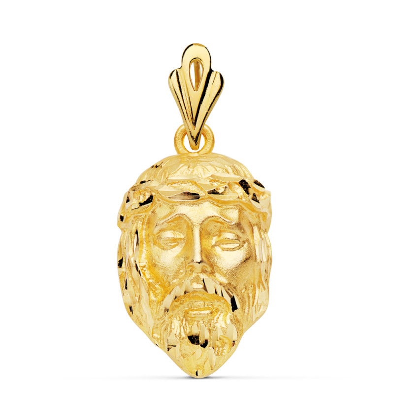 18K COLGANTE ORO AMARILLO CABEZA DE CRISTO 31X20 MM
