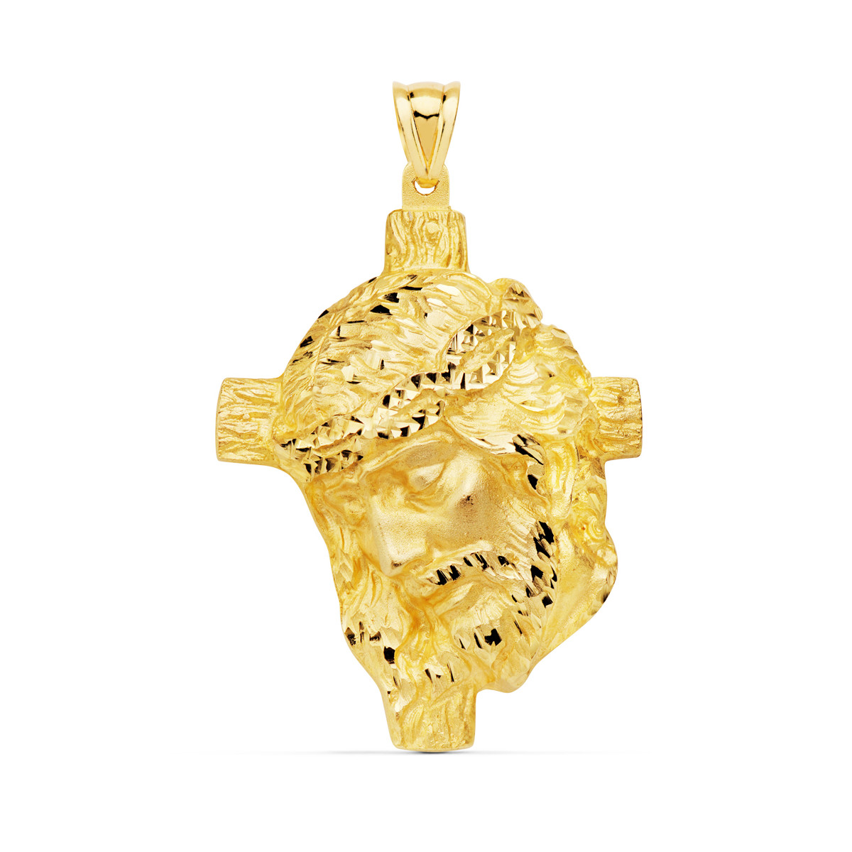 18K COLGANTE ORO AMARILLO CABEZA DE CRISTO  FUNDIDO 48X38 MM