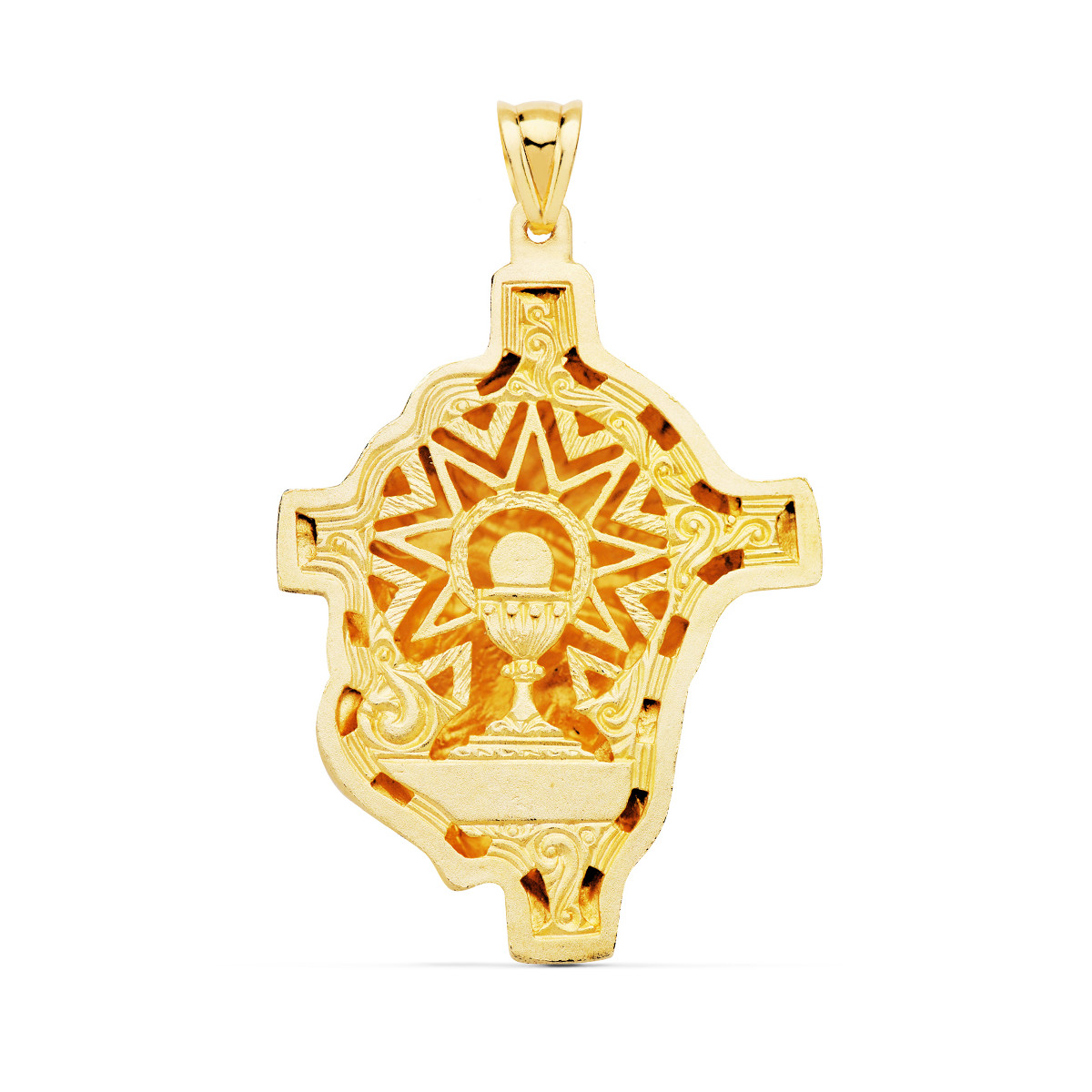 18K COLGANTE ORO AMARILLO CABEZA DE CRISTO  FUNDIDO 48X38 MM