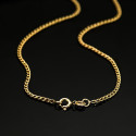 18K CADENA ORO AMARILLO BARBADA HUECA ANCHO: 2MM LARGO: 50CM