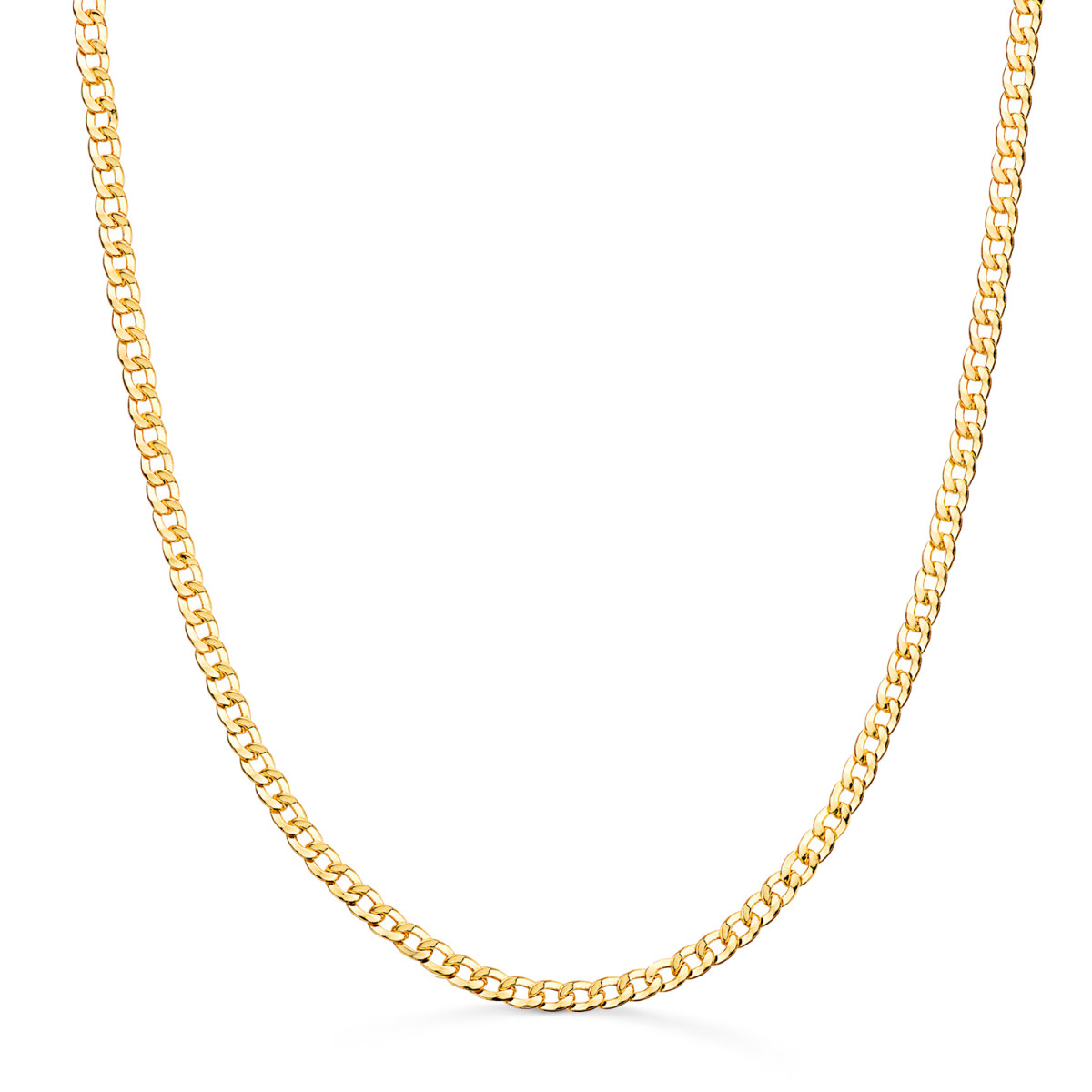 18K CADENA ORO AMARILLO BARBADA HUECA. ANCHO: 2,2 MM. LARGO: 50CM