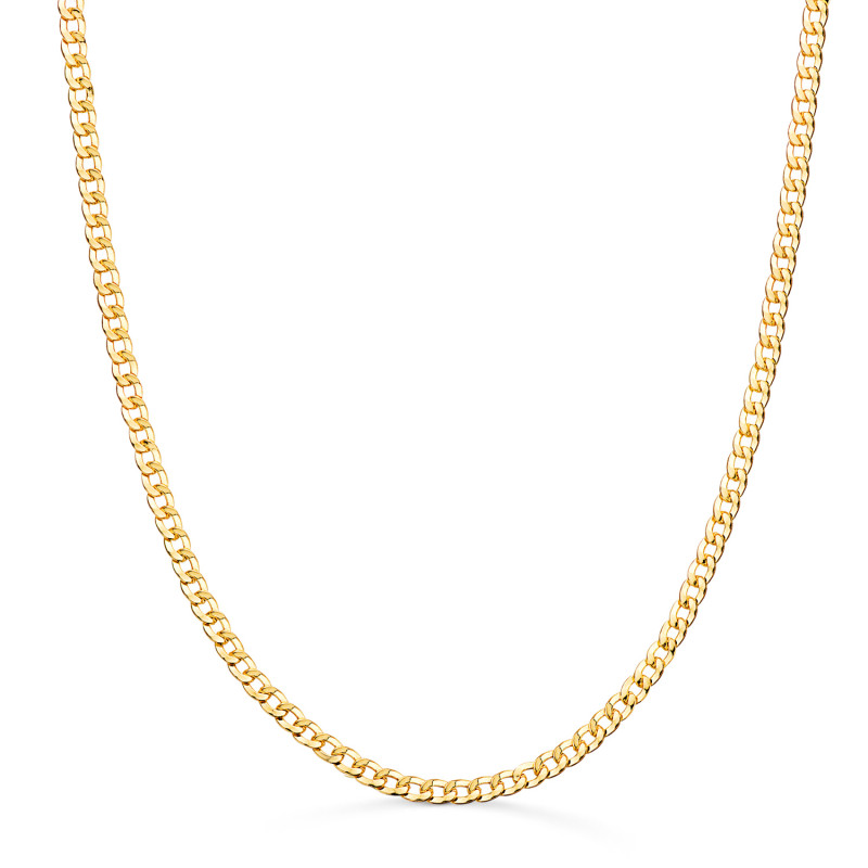 18K CADENA ORO AMARILLO BARBADA HUECA. ANCHO: 2,2 MM. LARGO: 60CM