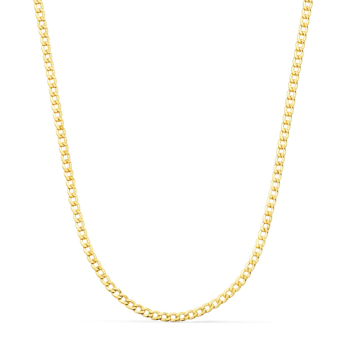 18K CADENA ORO AMARILLO BARBADA HUECA ANCHO: 2,5MM LARGO: 60CM