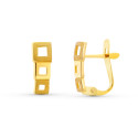 18K PENDIENTES ORO AMARILLO CUADRADOS 11X4 MM. CIERRE CATALAN