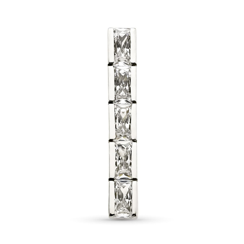 18K COLGANTE ORO BLANCO BARRA CON CIRCONITAS