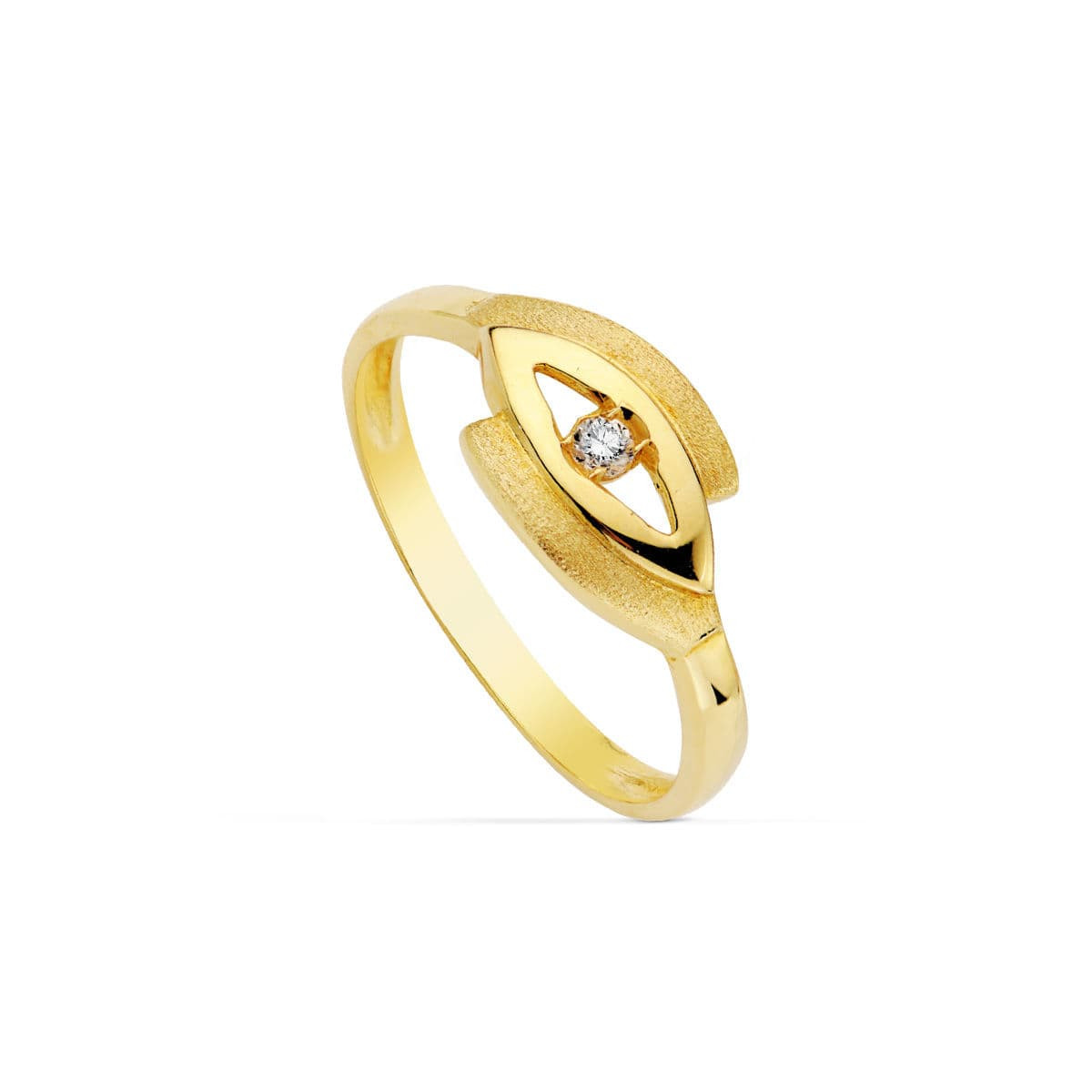 18K SORTIJA ORO AMARILLO OJO CON CIRCONITA. ANCHO: 7,5 MM