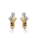 18K PENDIENTES BICOLOR CIRCONITA 13X6 MM CIERRE CATALAN