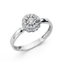 18K SORTIJA ORO BLANCO CUAJO CON CIRCONITAS. ANCHO: 4 MM