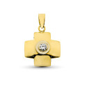 18K CRUZ ORO AMARILLO CON CIRCONITA 18X15 MM