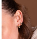 18K PENDIENTES ORO AMARILLO GALLONES EN BRILLO. MEDIDA: 15 X 5 MM. CIERRE PRESION