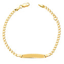 18K ESCLAVA ORO AMARILLO BARBADA MACIZA 2,5MM. PLACA CHAPA: 25X4MM. LARGO 14,5 2 CM
