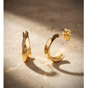 18K PENDIENTES ORO AMARILLO GALLONES EN BRILLO. MEDIDA: 14 X 5 MM. CIERRE PRESION