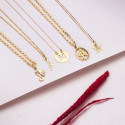 18K COLGANTE ORO AMARILLO LETRA " T " 15 MM CADENA FORZADA 42CM