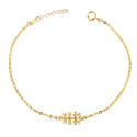 18K PULSERA ORO AMARILLO CON CRUZ CARAVACA 19X9 MM. LARGO: 18 3 CM