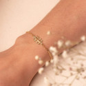 18K PULSERA ORO AMARILLO CON CRUZ CARAVACA 19X9 MM. LARGO: 18 3 CM