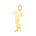 18K COLGANTE ORO AMARILLO ITALIA EN BRILLO. 25 X 12 MM