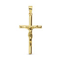 18K CRUZ ORO AMARILLO CRISTO PALO REDONDO. 27X14 MM