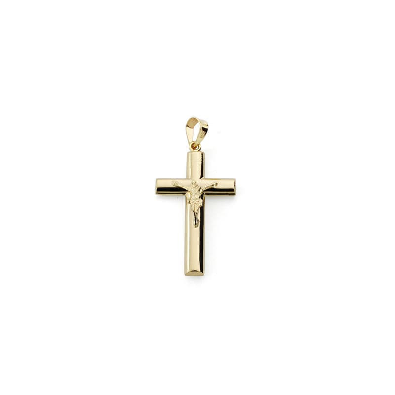 18K CRUZ ORO AMARILLO CON CRISTO. 27X15 MM
