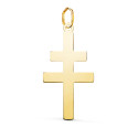 18K COLGANTE ORO AMARILLO CRUZ  CARAVACA EN BRILLO. 28 X 14 MM