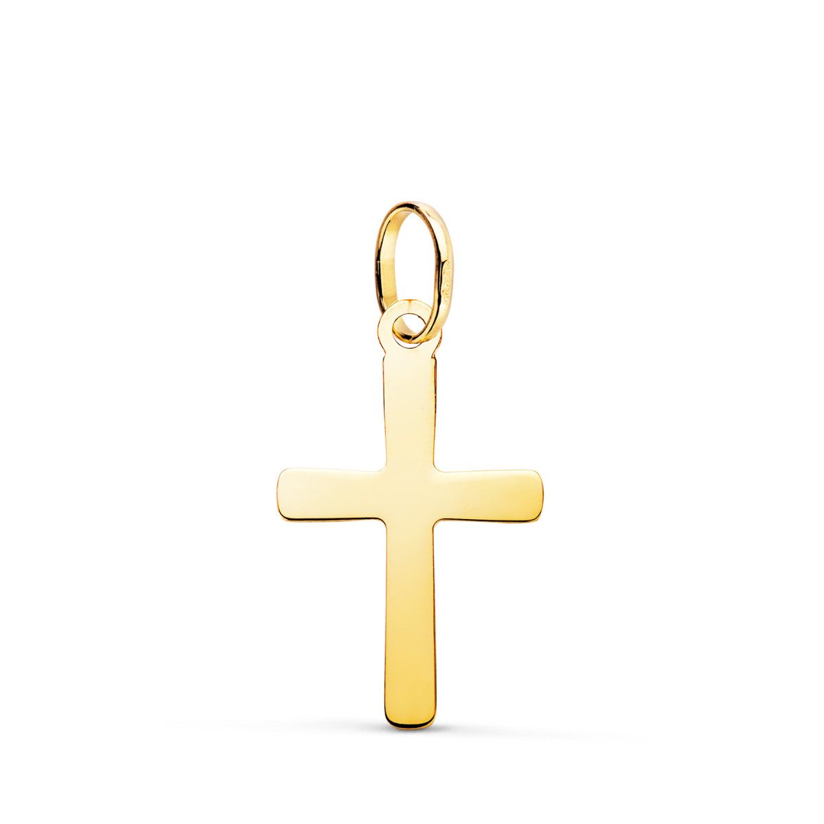 18K COLGANTE ORO AMARILLO CRUZ LISA EN BRILLO. 20 X 12,5 MM