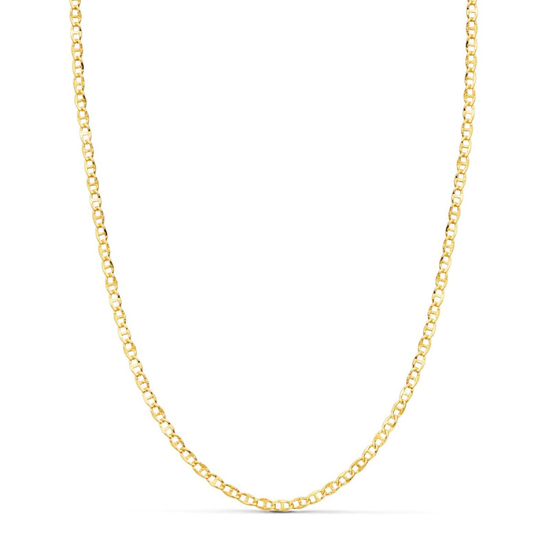 18K CADENA ORO AMARILLO ANCLA HUECA TALLADA LARGO 50CM ANCHO 2 MM