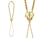 18K PULSERA ORO AMARILLO INDIA PIÑA Y CORDON