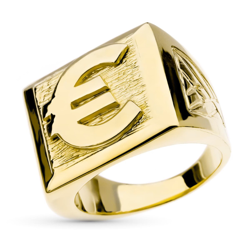 18K SELLO ORO AMARILLO EURO MACIZO CUADRADO. ANCHO: 21MM