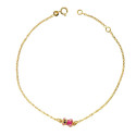 18K PULSERA ORO AMARILLO OSO ESMALTE 18CM